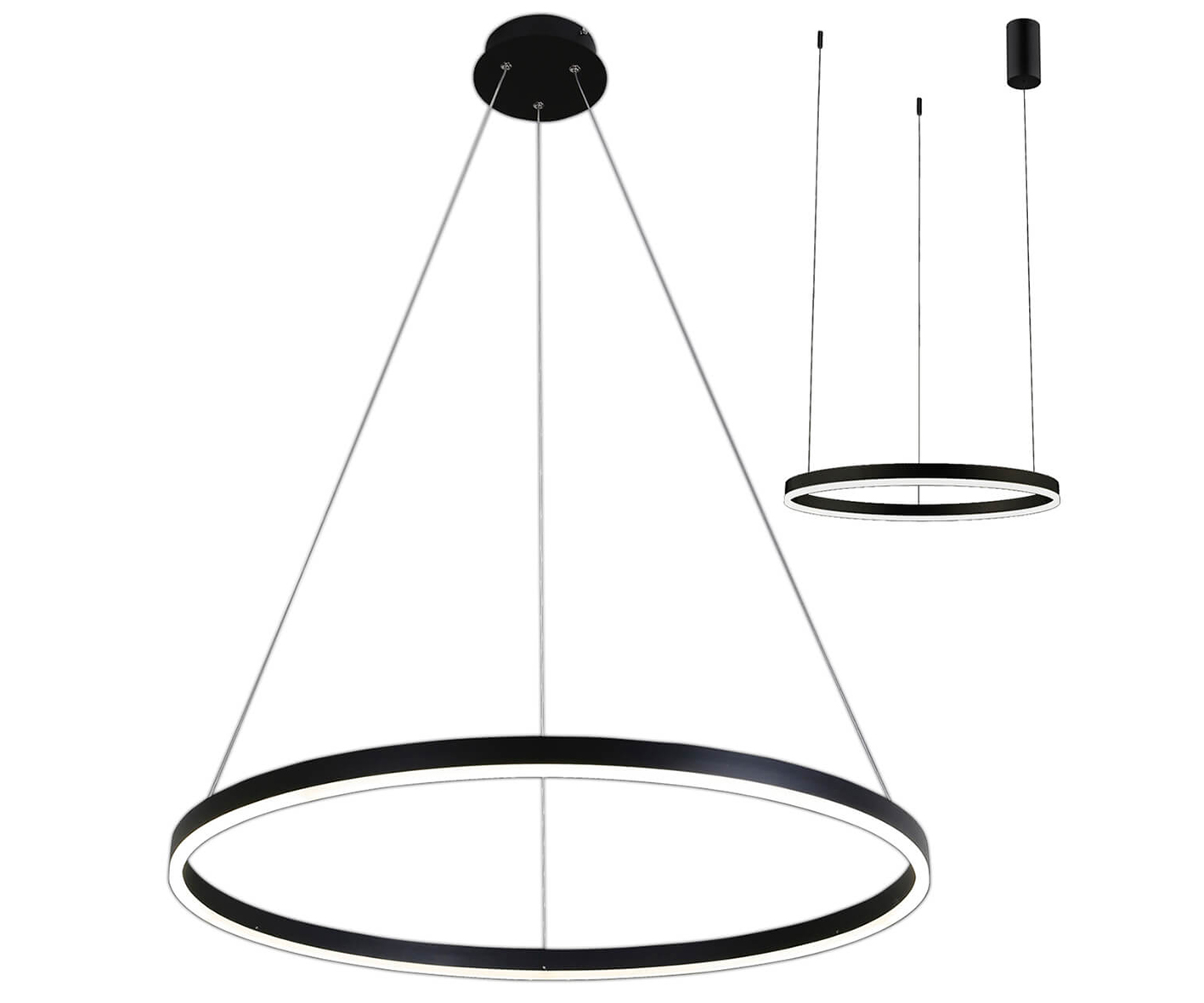 08213,19A(4000K) Подвес Тор черный d60 h150 Led 33W (4000K) 2 типа крепления
