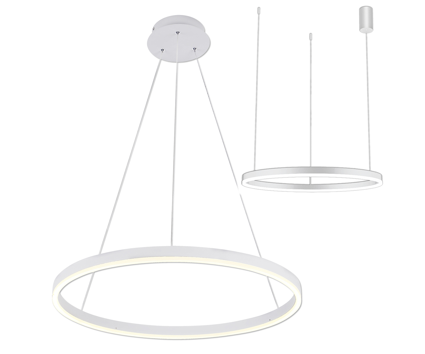 08214,01A(4000K) Подвес Тор белый d80 h150 Led 45W (4000K) 2 типа крепления