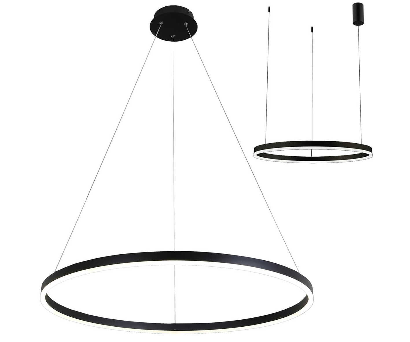 08214,19A(4000K) Подвес Тор черный d80 h150 Led 45W (4000K) 2 типа крепления