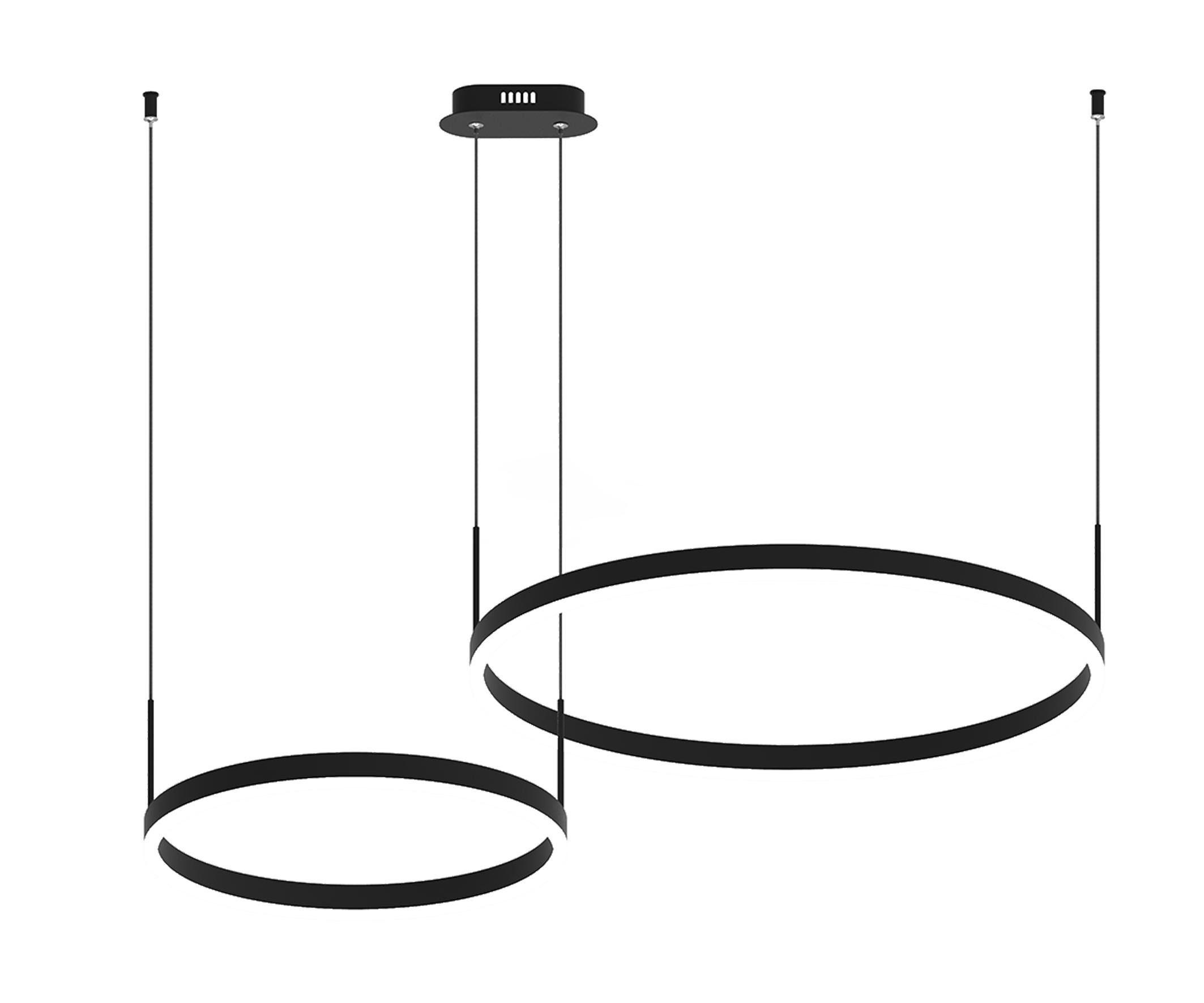 08219,19PA(4000K) Подвес диммируемый Тор черный w90*60 (d40+60) h150 Led 60W (4000K) с пультом ДУ